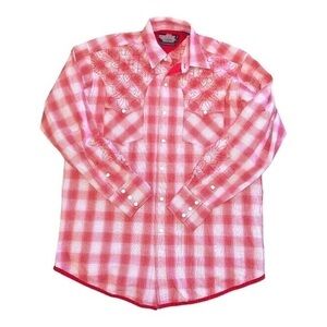 ▶️ Panhandle Slim ◀️ Brooks & Dunn collab Pearl Snap shirt.  Size Large.
